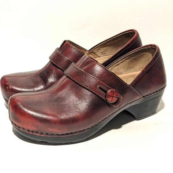 Danako Solstice Professional Clog Cordovan Maroon Oiled Red Mule Women's Size 37 - Picture 3 of 11